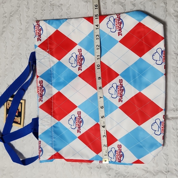 Texas Rangers Loudmouth MLB Cooperstown Collection Argyle Retro Tote Bag NWT - Picture 12 of 14